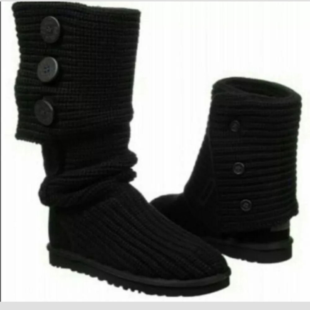 UGG Australia Black Classic Cardy Knit retail $150